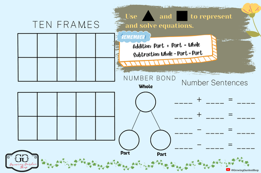 Tens Frame, Number Bond Number Sentences (Physical Product)