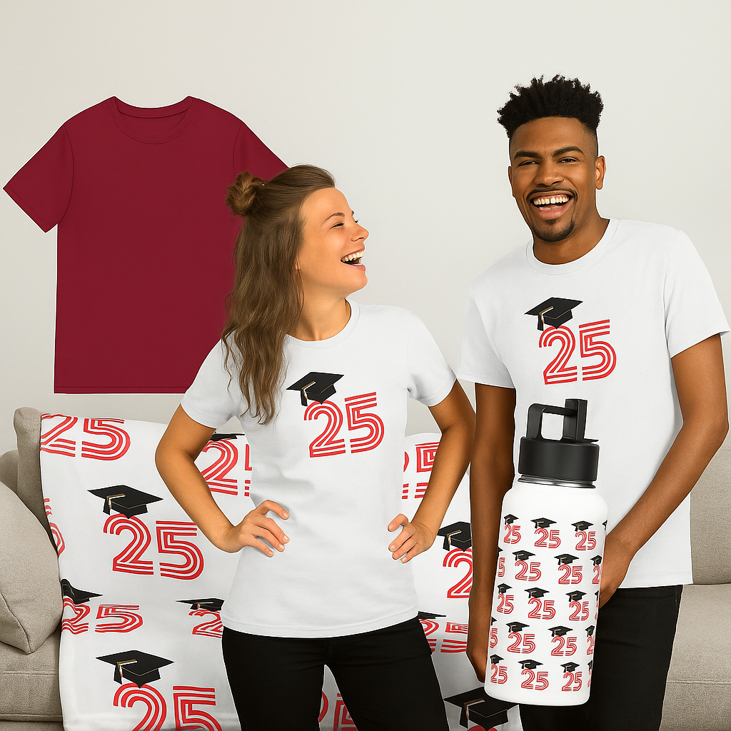 Graduation Gift Bundle – T-Shirt, Blanket & Water Bottle